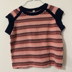 Lululemon Devi Peach Navy Layering Sweater Vest Women's Size 4 Business Knit